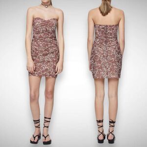 Bec + Bridge Priya Hibiscus Floral Ruched Strapless Mini Dress Size US 10 AUS 14